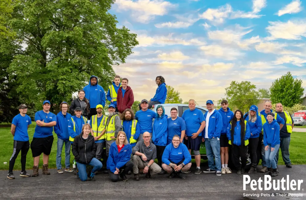 big group of Pet Butler employees standing in front of Pet Butler Truck